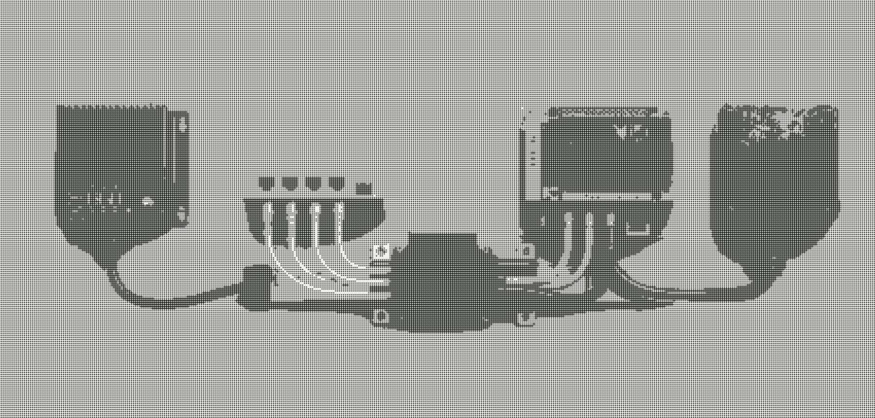 A halftone technical composition of four connected infrastructure modules joined through one central routing system.